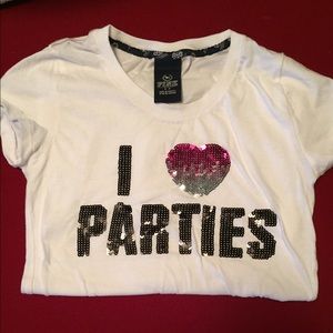 COPY - PINK sequin tshirts small